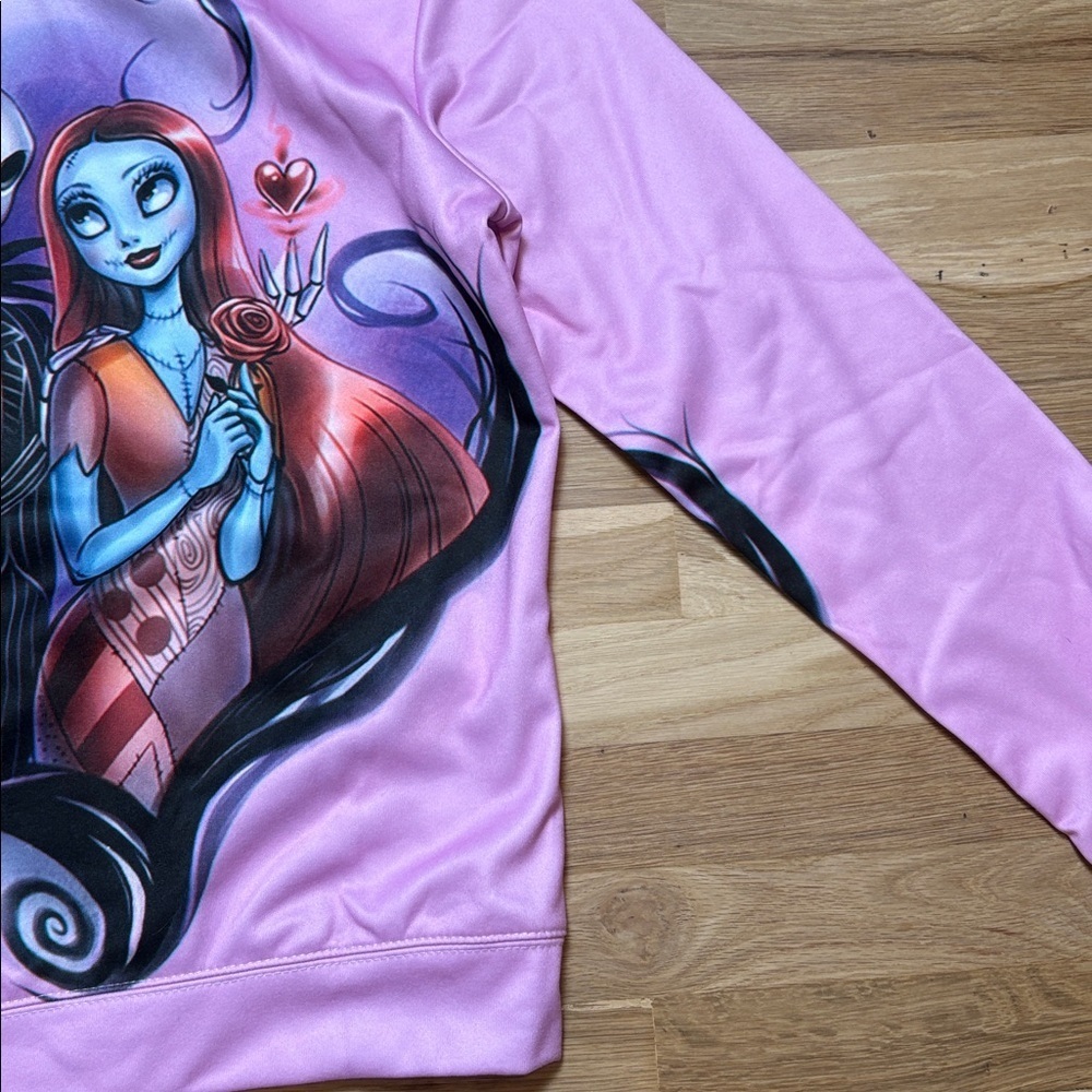 Zootop Bear Nightmare Before Christmas Pink Graphic Printed Hoodie Women’s L - Picture 14 of 14